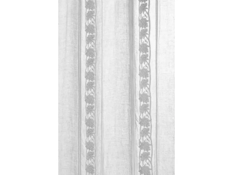 Tenda Mathilde in garza di lino con Fasce Floreali verticali di Mastro Raphael