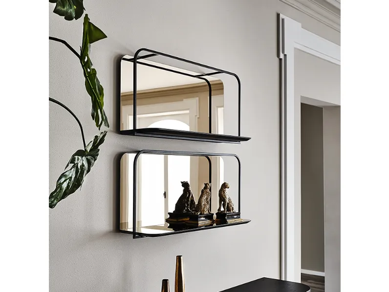 Mensola Tresor in metallo e cristallo specchiato di Cattelan Italia