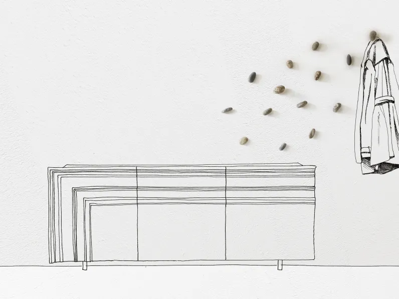 Appendiabiti Meteore in Sasso di Arenaria di Minotti Italia