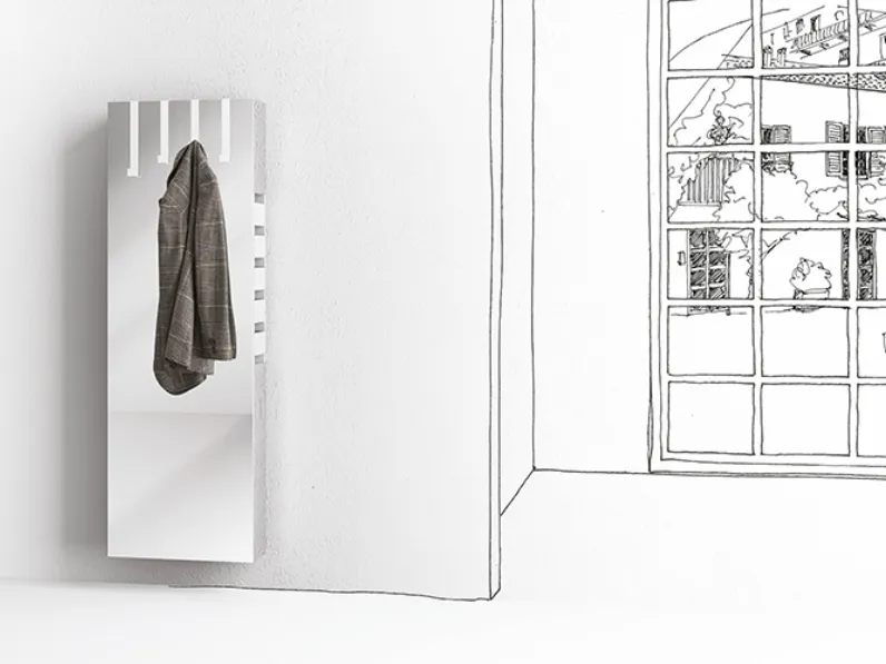 Specchio appendiabiti e contenitore Betty di Minotti Italia