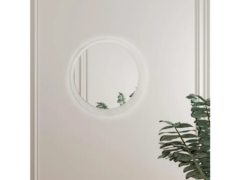 Specchio con cornice in cristallo acrilico illuminata Mirror tondo di Vesta