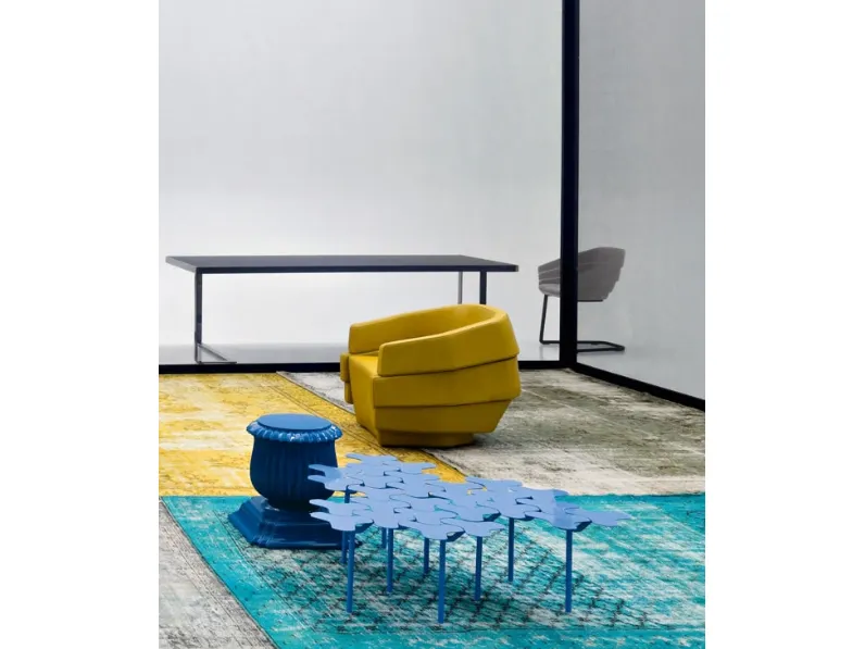 Tavolino di design in lamiera di acciaio Nanook di Moroso