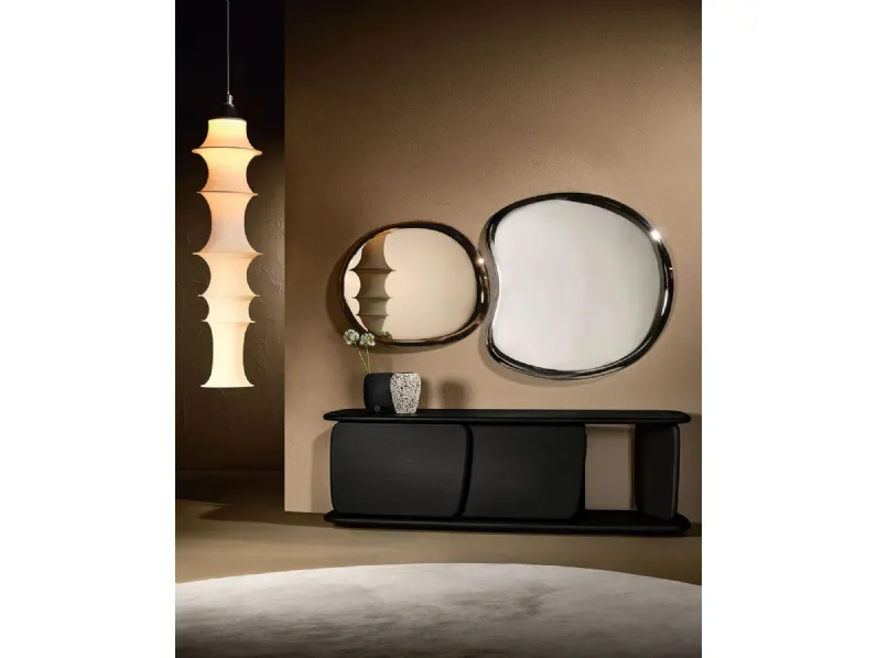 Specchio Pangea con cornice in vetro di Nature Design