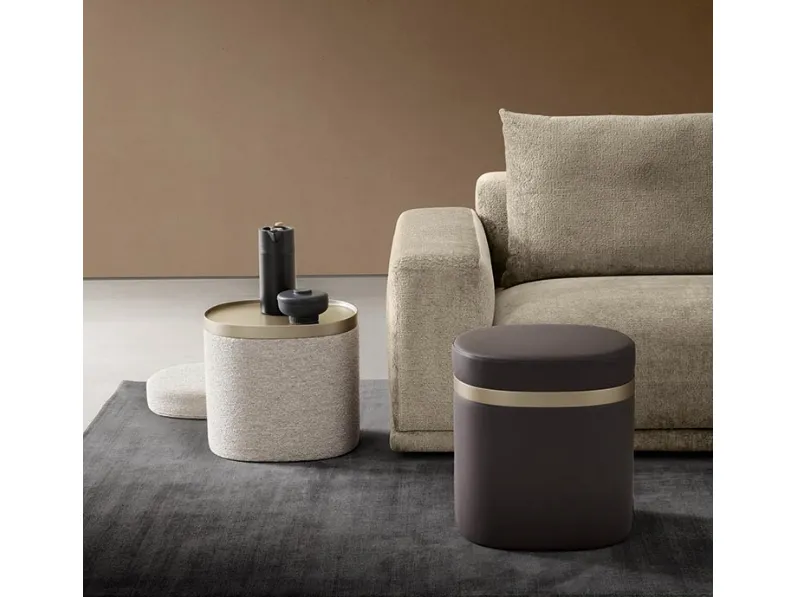 Pouf Tavolino Nobu in tessuto o ecopelle di Alf Da Frè