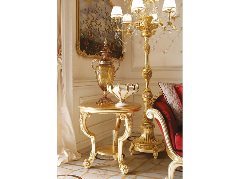 Tavolino rotondo Opera 6002 in legno laccato di Andrea Fanfani