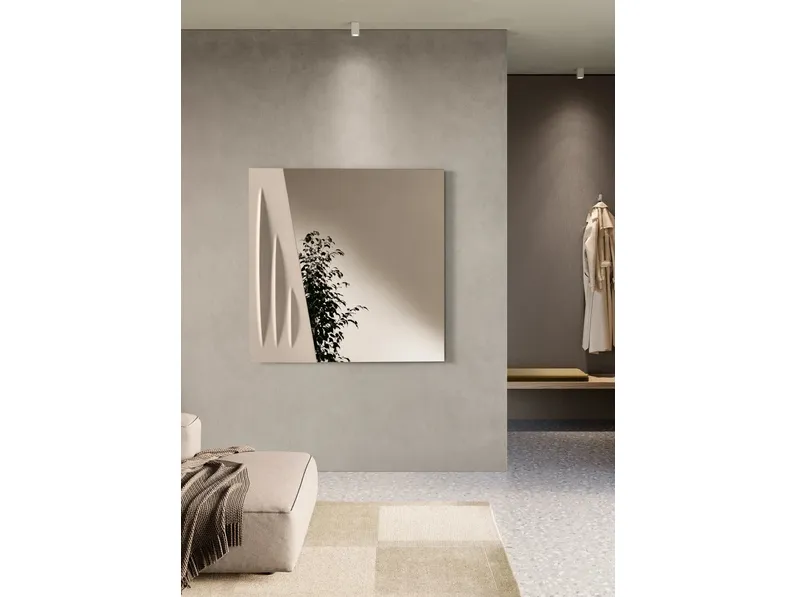 Specchio con inserto in cemento Otto di Ikone Casa