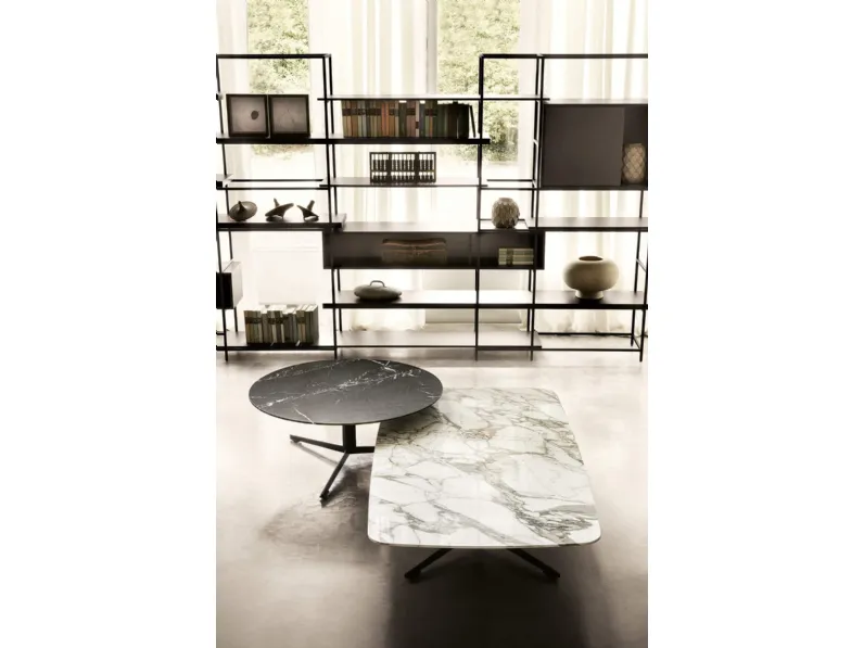 Tavolino rettangolare in marmo o legno Oydo di Lema