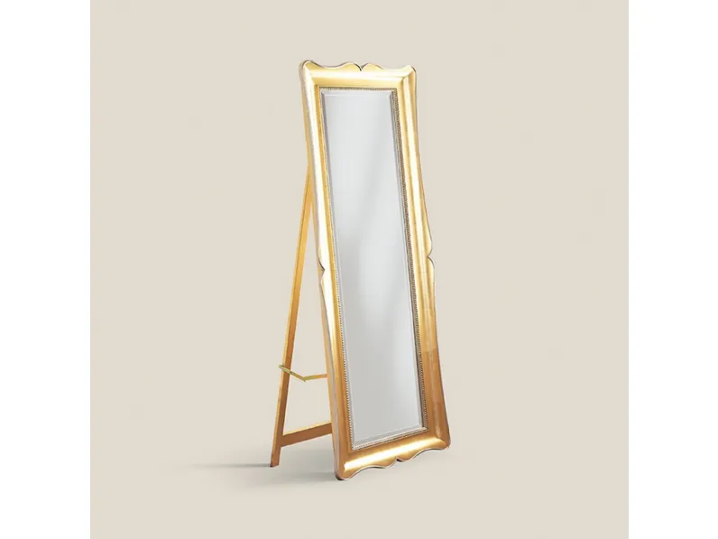 Specchiera da terra con cornice in legno dorato Passioni 5442 di Tarocco Vaccari