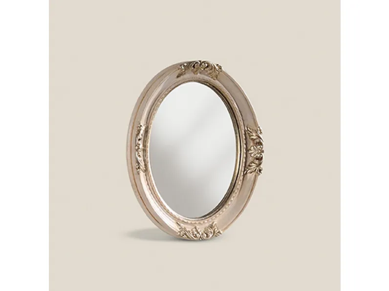 Specchiera ovale in legno intagliato Passioni 5470 LQ di Tarocco Vaccari