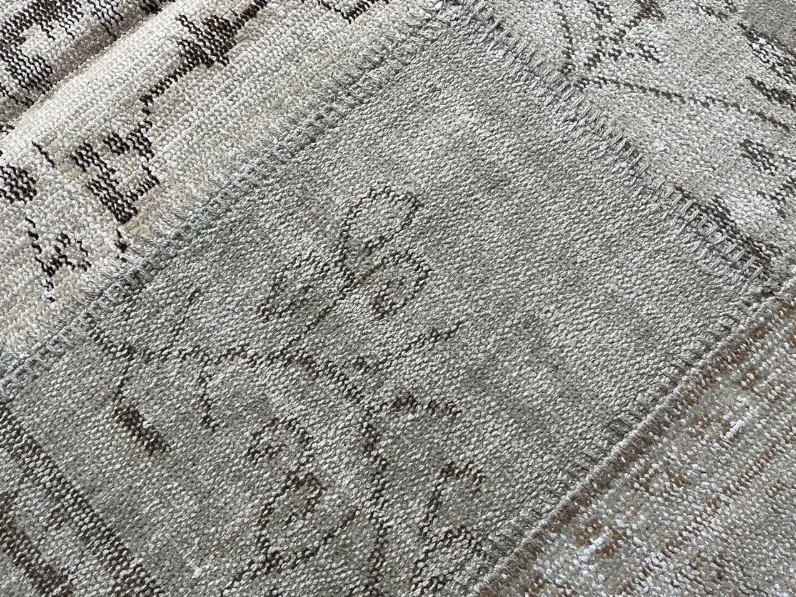 Tappeto Patchwork Beige in Lana e Cotone di Carpet Edition