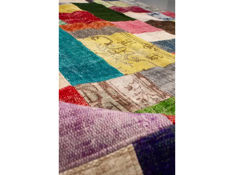 Tappeto Patchwork Multicolor in Lana e Cotone di Carpet Edition