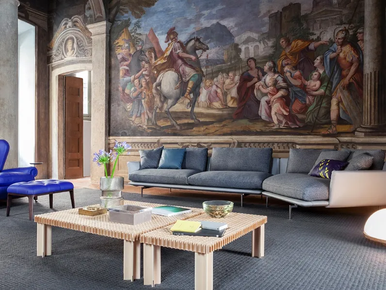 Tappeto tinta unita Pecan realizzato in lana e juta di Poltrona Frau