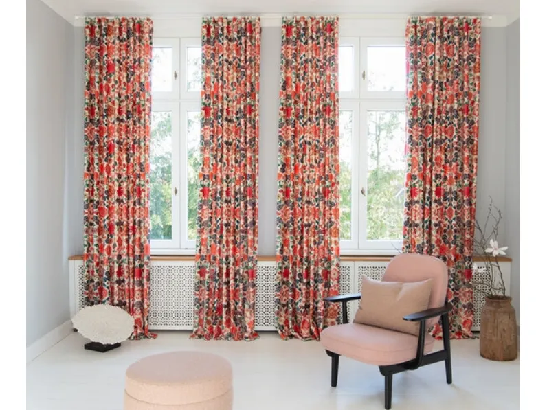 Tenda in velluto con motivo floreale Phlox & Dahlia di Ado