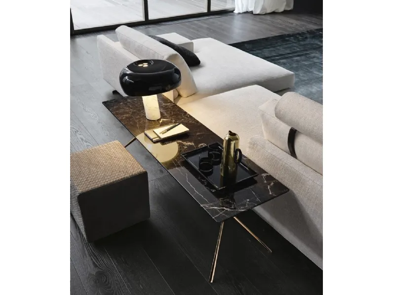 Tavolino Mondrian con top in marmo o vetro di Poliform