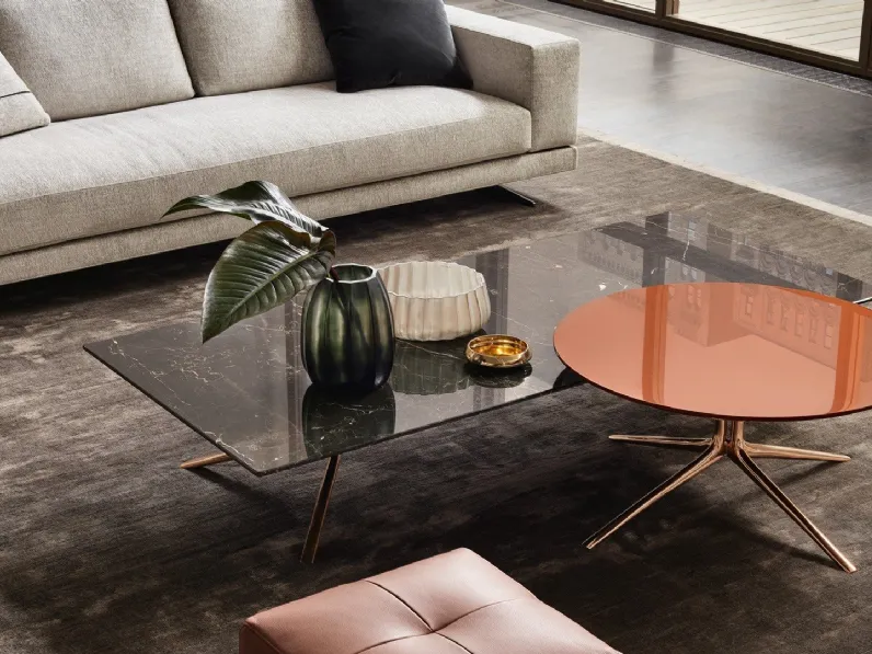 Tavolino Mondrian con top in marmo o vetro di Poliform