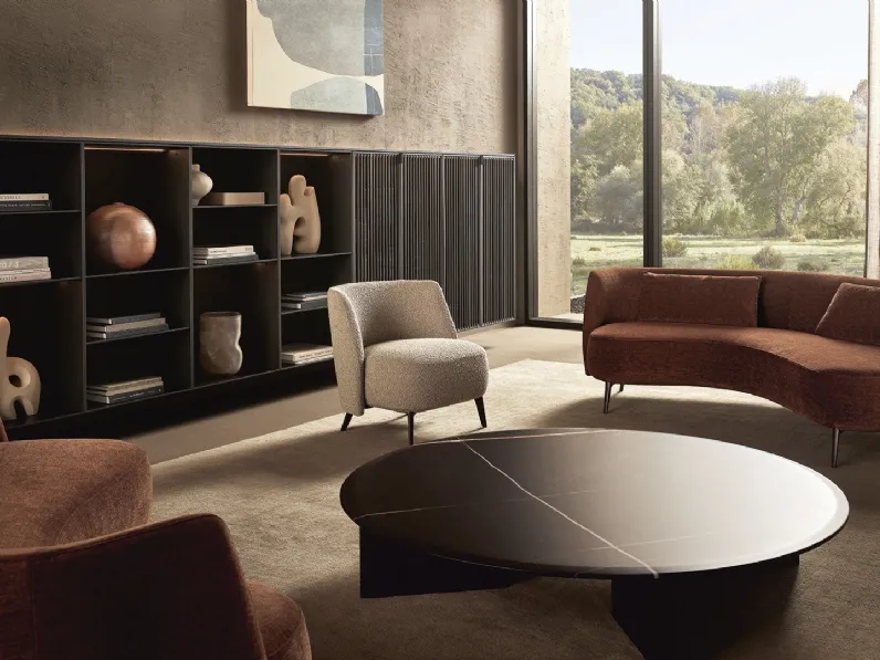 Tavolino con piano in marmo Mush di Poliform