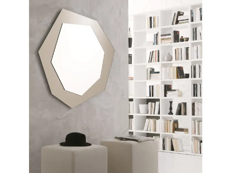 Specchio con cornice in vetro Bronzo Pepita di Ponti Terenghi