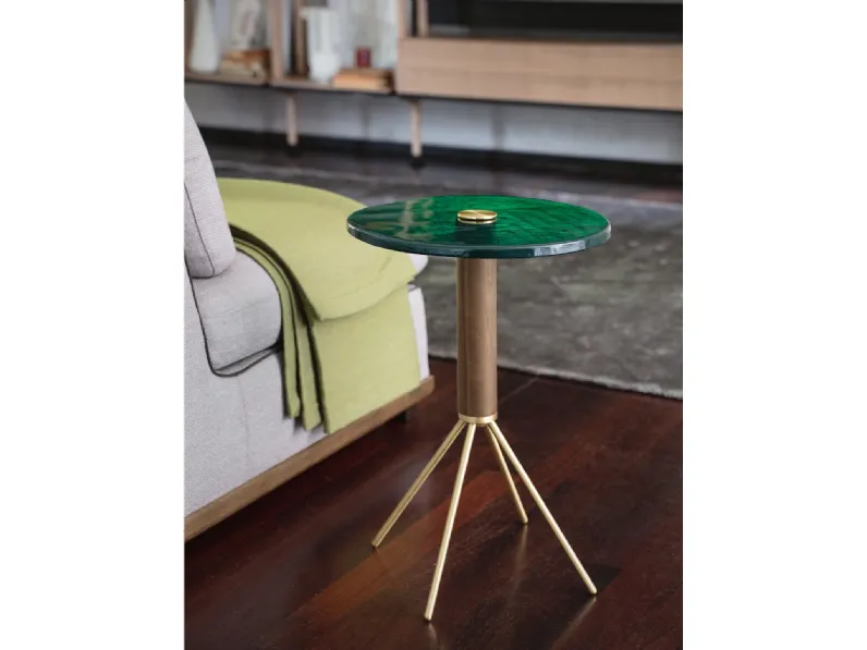 Tavolino rotondo Jelly in vetro fuso di Porada