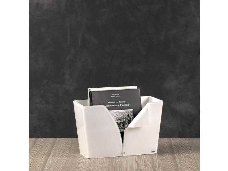 Portariviste ECO in cristallo acrilico bianco di Vesta