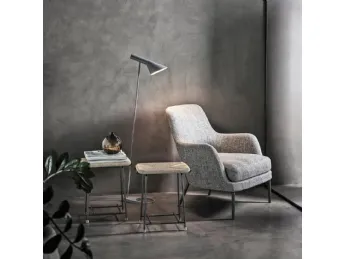 Pouf paglia e metallo Any Day di Flexform