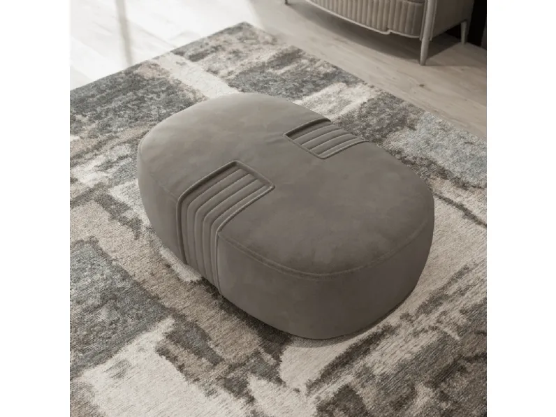 Pouf ovale Aston in tecnonabuk di Ghezzani