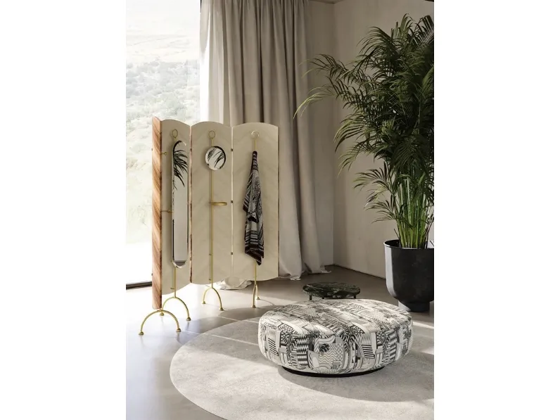 Pouf tondo Audrey in tessuto di Gallotti&Radice