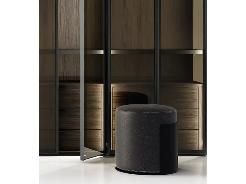 Pouf cilindrico Bellini in ecopelle di SantaLucia