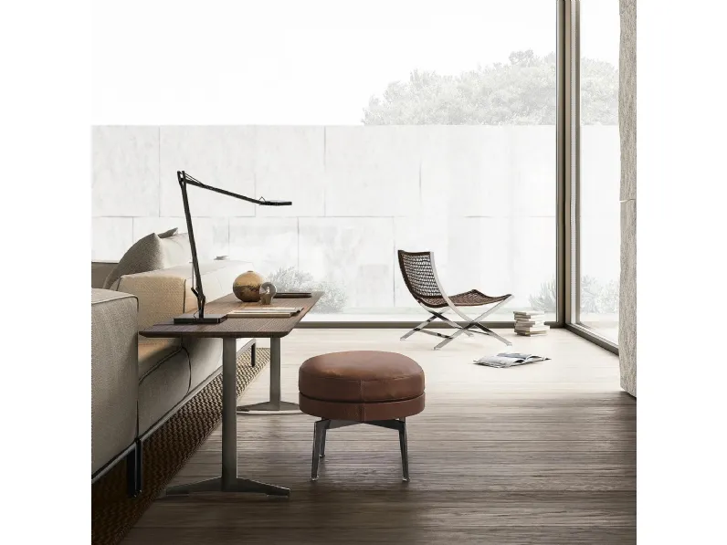 Pouf in pelle Feel Good di Flexform