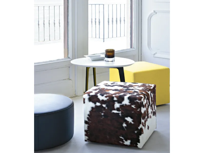 Pouf Pouf in pelle o tessuto di Lema
