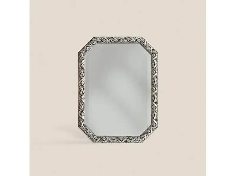 Specchiera ottagonale con cornice argentata Princess 5164 di Tarocco Vaccari