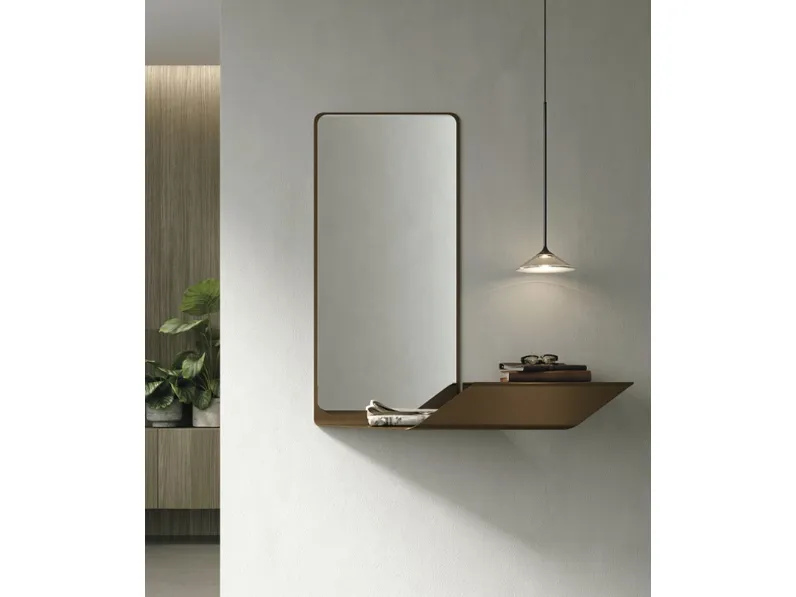 Specchio Prisma con mensola integrata in metallo di Target Point