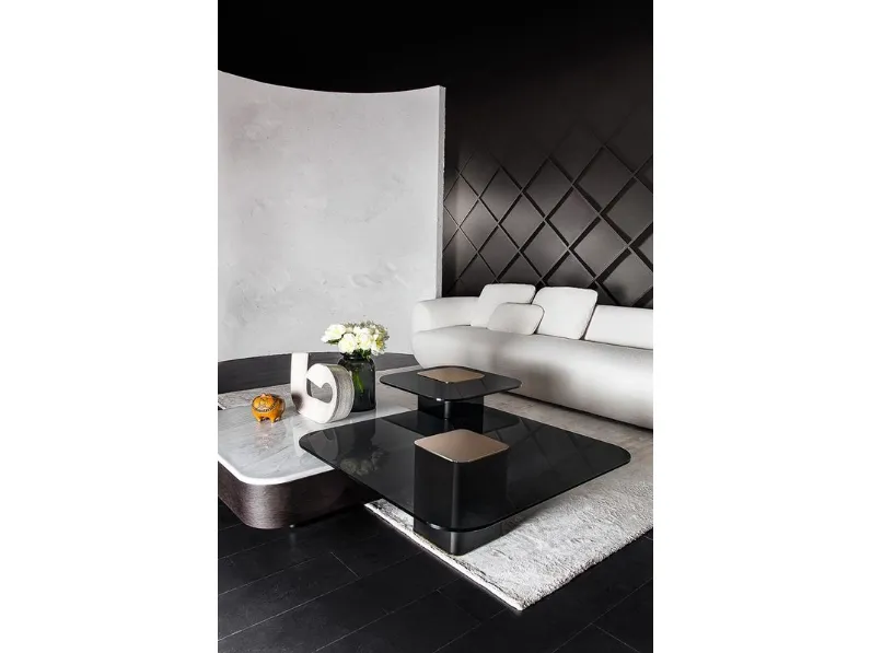 Tavolino Quadri Tondo in vetro o marmo di Vibieffe