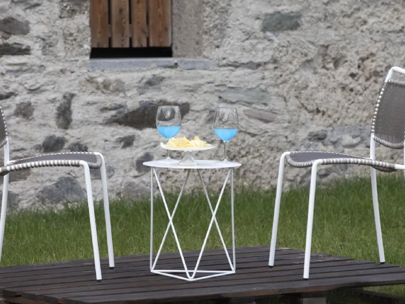 Tavolino rotondo in acciaio Ray di Ambiance Italia