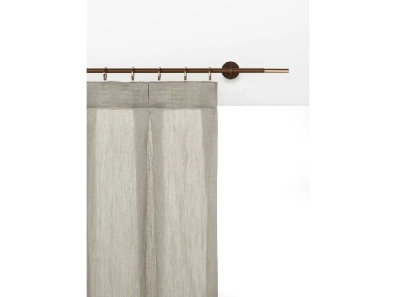 Tenda sistema bastoni Rays in tessuto grezza, color panna di Tao