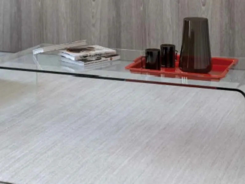 Tavolino Rettangolo in cristallo curvato de La Vetreria