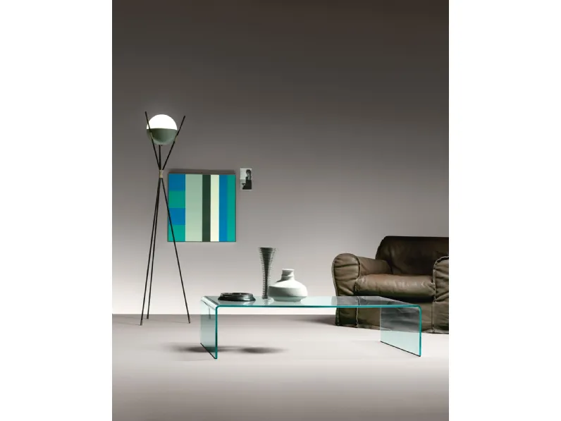 Tavolino Rialto in vetro curvato di Fiam