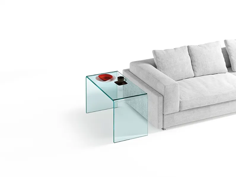 Tavolino Rialto Side in vetro curvato di Fiam