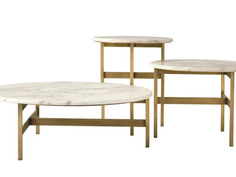 Tavolino Rietveld in marmo e ottone di Daytona Home