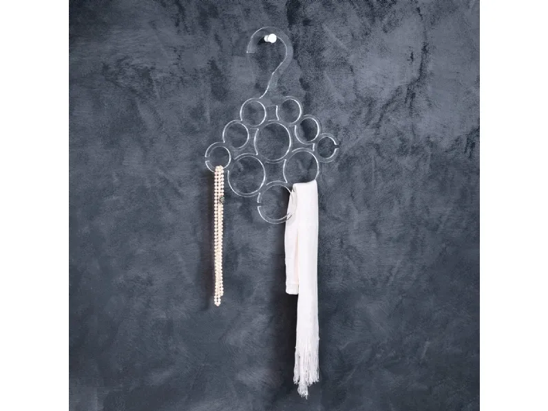 Appendiabiti da parete in cristallo acrilico Ring di Vesta