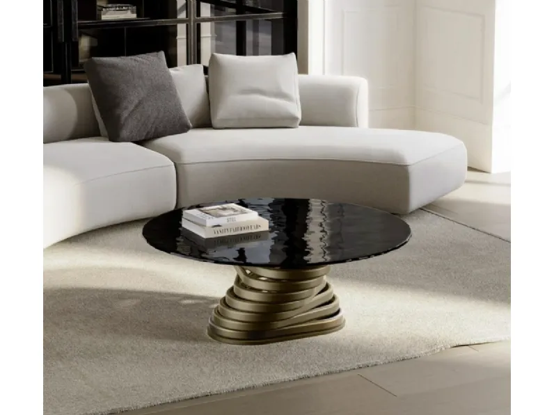 Tavolino Rotolo Low con top in cristallo di Eforma