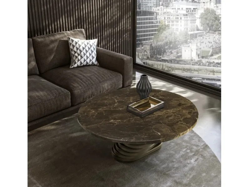 Tavolino Rotolo Low con top in marmo di Eforma