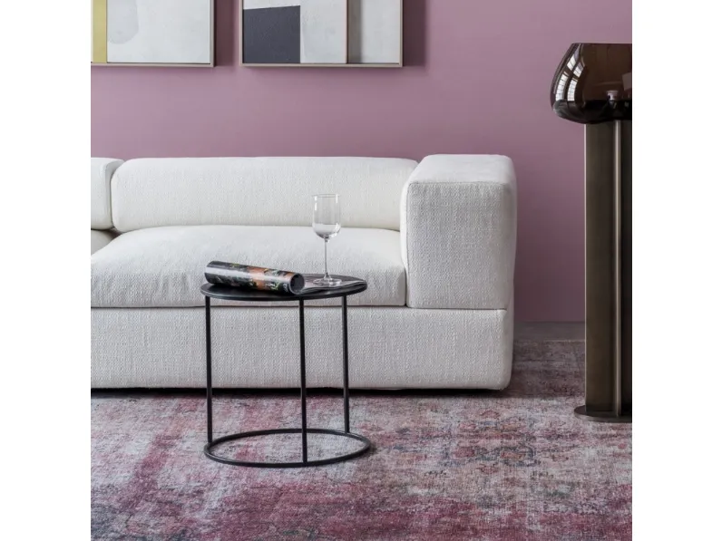 Tavolino da divano Round in metallo color antracite di Adriani e Rossi