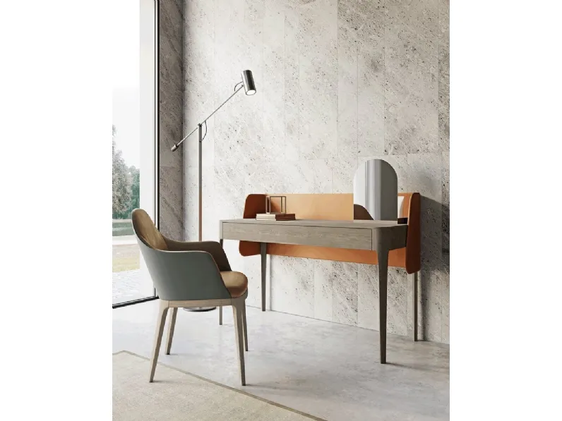 Scrittoio Settanta in legno ed ecopelle di Dall'Agnese