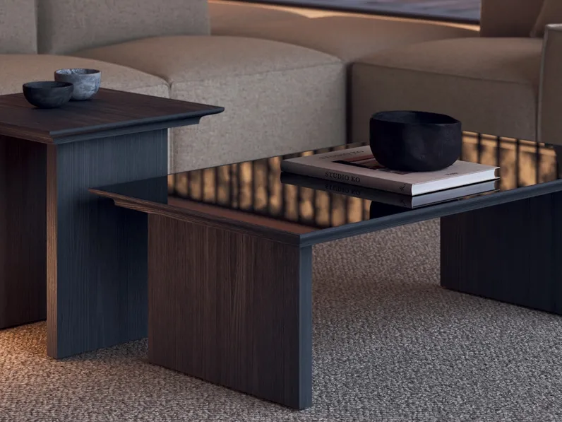 Tavolino Sfioro in vetro o legno di Kico