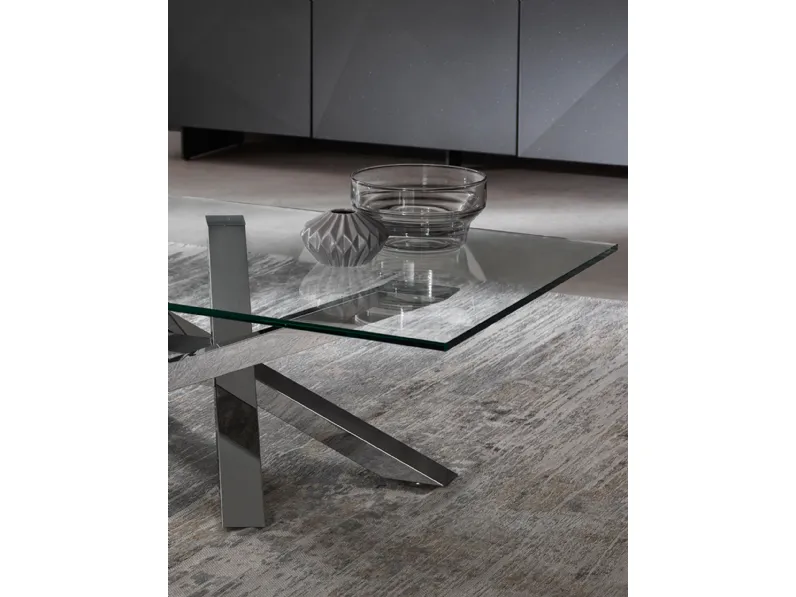 Tavolino Shangai con top in cristallo di Riflessi