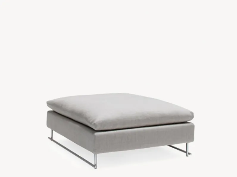 Pouf Shanghai Tip in tessuto con piedini in tubolare di acciaio di Moroso
