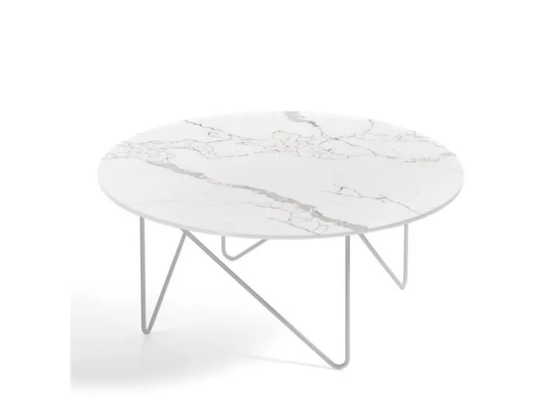 Sharp con top in vetro decorato marmo di Kermes divani