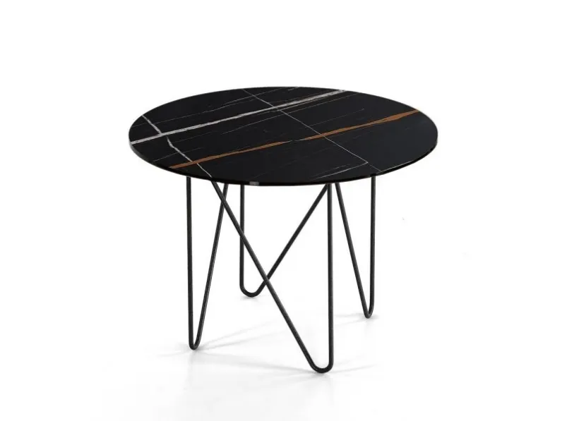 Sharp con top in vetro decorato marmo di Kermes divani