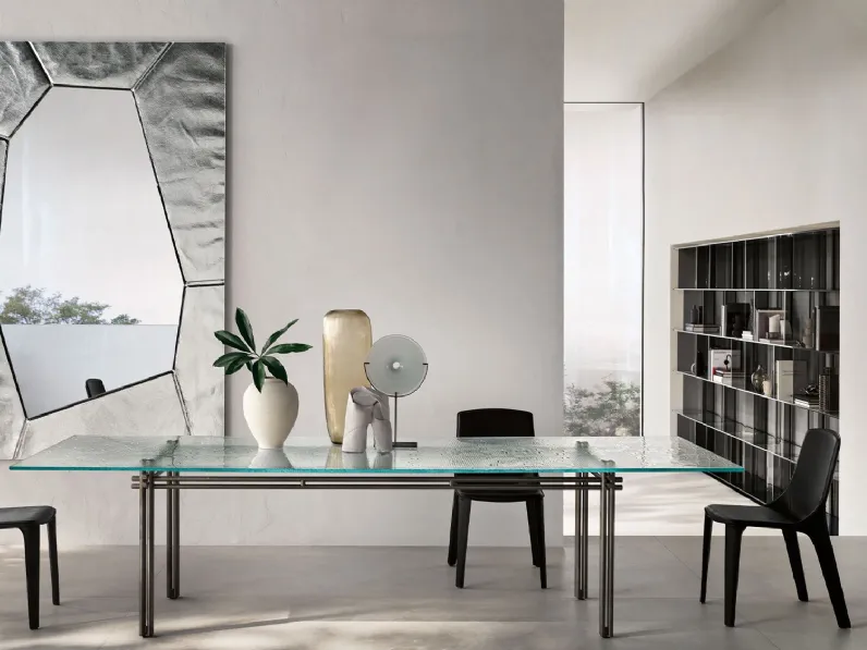 Specchio cion cornice in vetro retroargentata Silica di Fiam