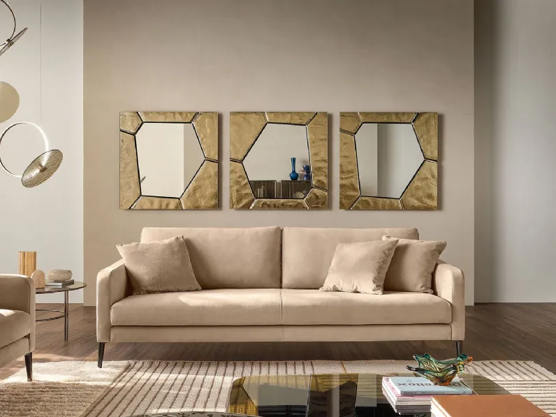 Specchio con cornice in vetro Silica di Fiam